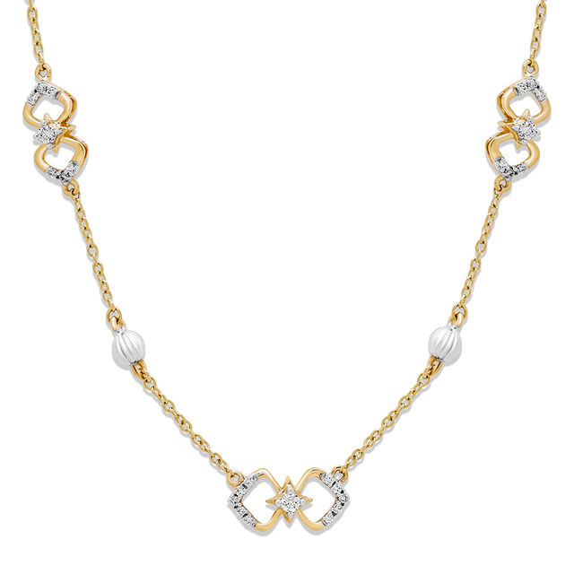 14Kt Yellow Gold Chic Interlock Diamond Necklace,,hi-res view 1