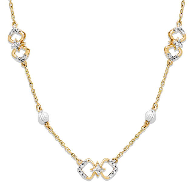 14Kt Yellow Gold Chic Interlock Diamond Necklace,,hi-res view 1
