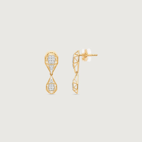Faceted Balance Diamond Drop Earrings