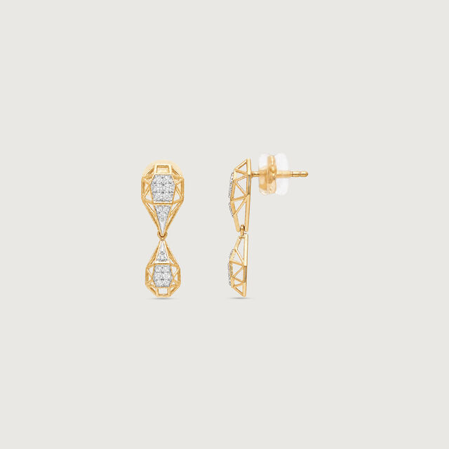 Faceted Balance Diamond Drop Earrings,,hi-res image number null