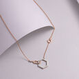 Modern Hexagon Rose Gold & Diamond Necklace,,hi-res view 1