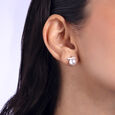 Chic Puff Silver Stud Earrings,,hi-res view 2