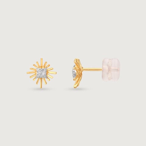 Classic Sunburst Diamond Stud Earrings