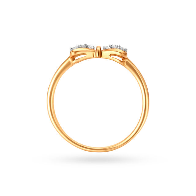 14KT Yellow Diamond Bow Bliss Finger Ring,,hi-res image number null