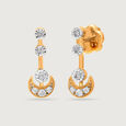 Mystic Moon 14 Kt Gold and Diamond Drop Earrings,,hi-res view 4