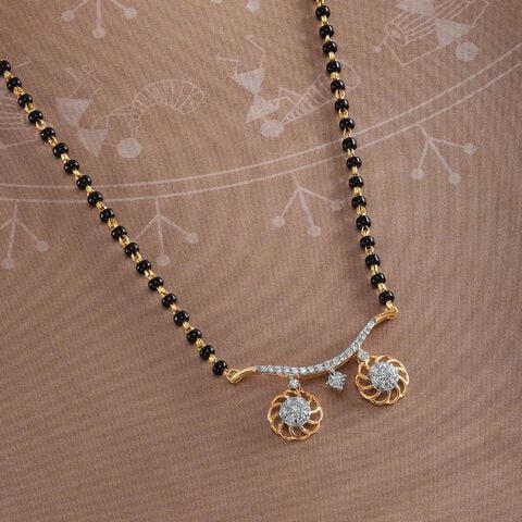 Floral Symphony 18 KT Gold and Diamond Vati Mangalsutra