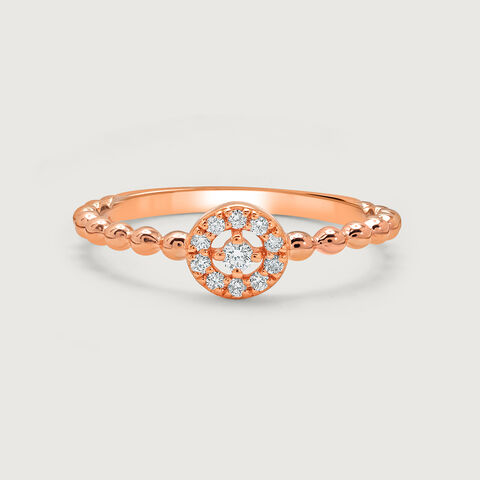 Glamour in Circles Rose Gold 18K Diamond Ring