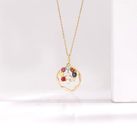 Navratna Shine Diamond Pendant