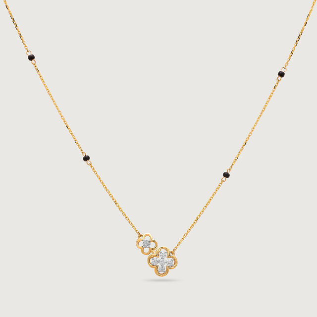 Love Knot 14 Kt Gold and Diamond Mangalsutra,,hi-res image number null