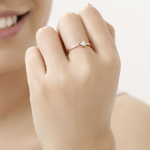 14kt Rose Gold Triangular Shaped Ring