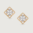 Chic Square Gold & Diamond Stud Earrings,,hi-res view 3