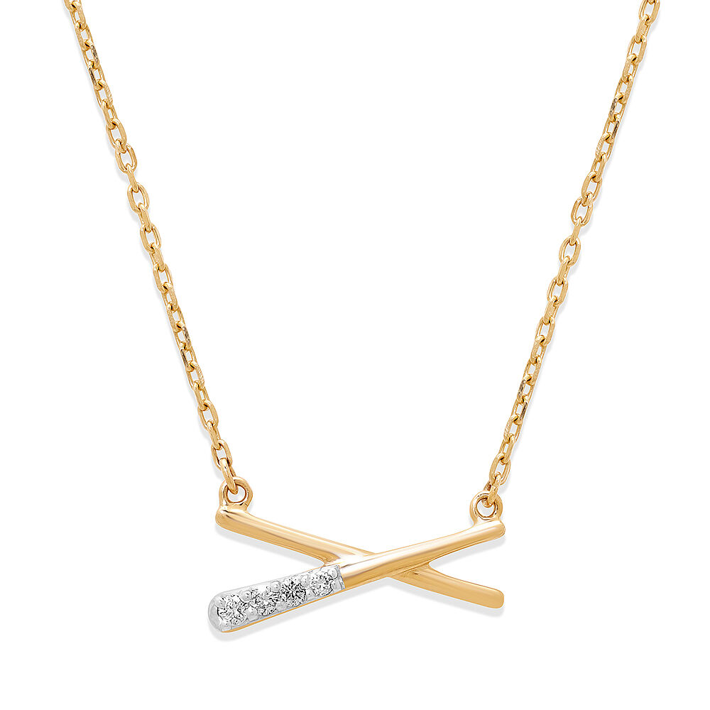 YELLOW GOLD CROSS PENDANT NECKLACE WITH DIAMONDS, .15 CT TW - Howard's  Jewelry Center