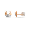 14KT Rose Gold Crescent Moon Stud Earrings,,hi-res view 1
