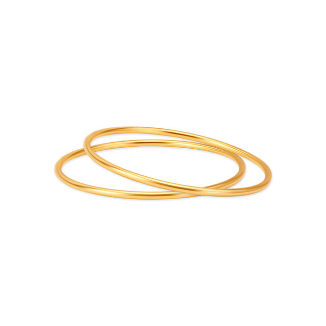 22KT Yellow Gold Gleaming Slender Bangles,,hi-res image number null