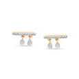 14 KT Yellow Gold Two to Tango Diamond Drop Earrings,,hi-res view 1