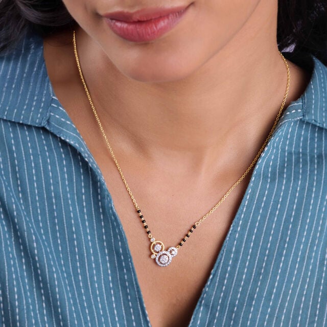 Radiant Layered Diamond Mangalsutra,,hi-res image number null