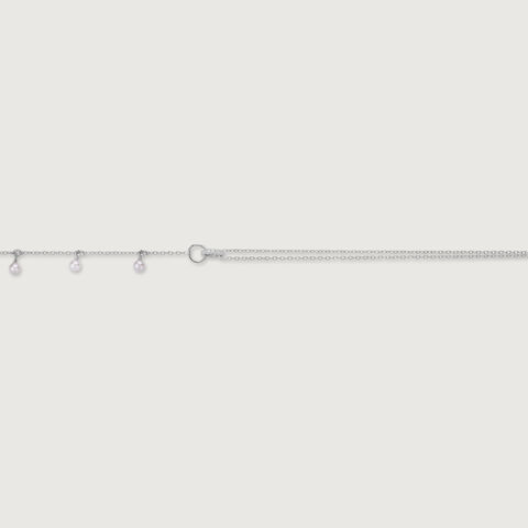 Twin Charm Single Silver Anklet