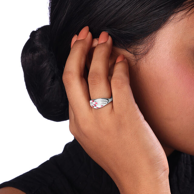 Blush Wing Silver Ring,,hi-res image number null