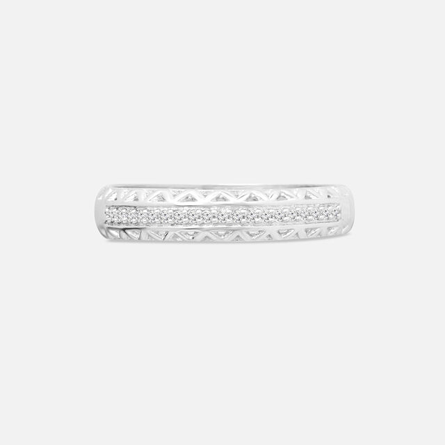 Classic Textured Silver Finger Ring,,hi-res image number null