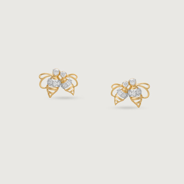 Twin Buzz Cubic Zirconia Stud Earrings,,hi-res image number null