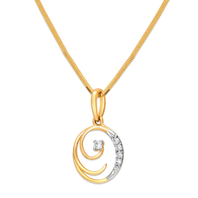 14KT Yellow Gold Glimmering Orbit Diamond Pendant,,hi-res image number null