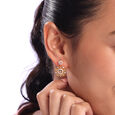 Blossoming Elegance Gold & Diamond Drop Earrings,,hi-res view 2