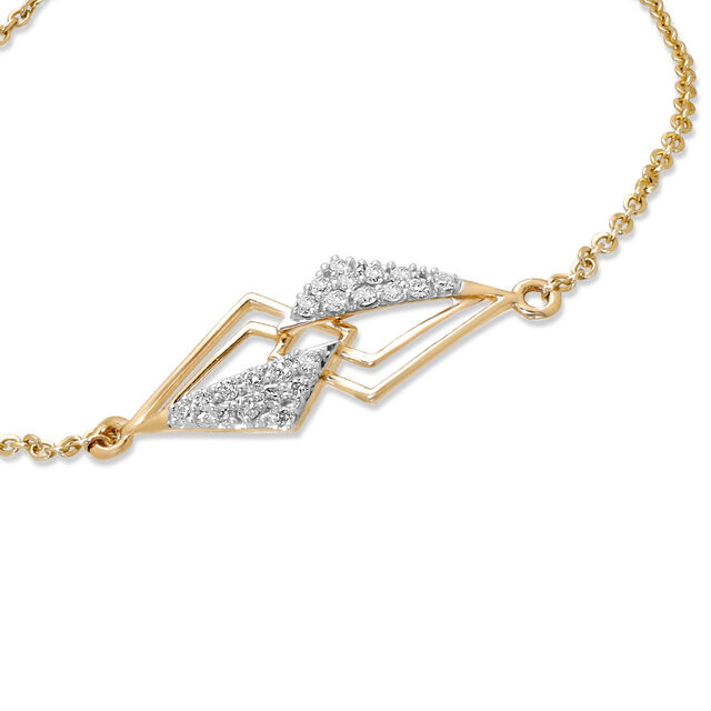 14KT Yellow Gold Web of Beauty Diamond Bracelet,,hi-res view 3