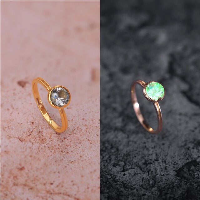 Firefly Flair 14 kt Gold & Green Amethyst Finger Ring,,hi-res image number null
