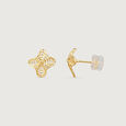 Fluid Bloom Gold Stud Earrings,,hi-res view 5