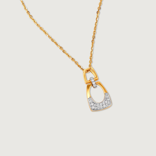 Studded Oval Gold & Diamond Pendant,,hi-res image number null