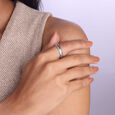 Subtle Grain Silver Ring,,hi-res view 2