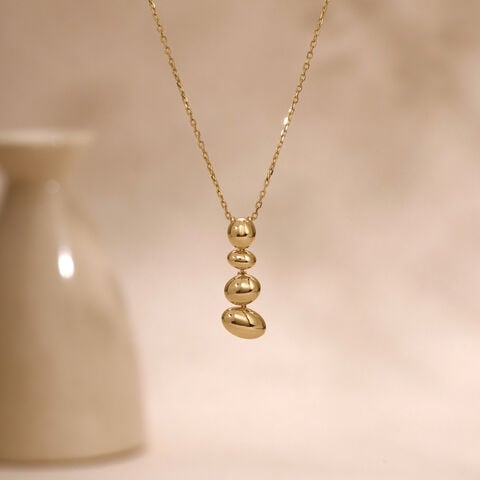 Balanced Pebble Gold Pendant
