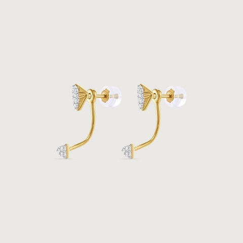 Architectural Arc Diamond Drop Earrings