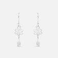 Crystal Glow Silver Hoop Earrings,,hi-res view 3