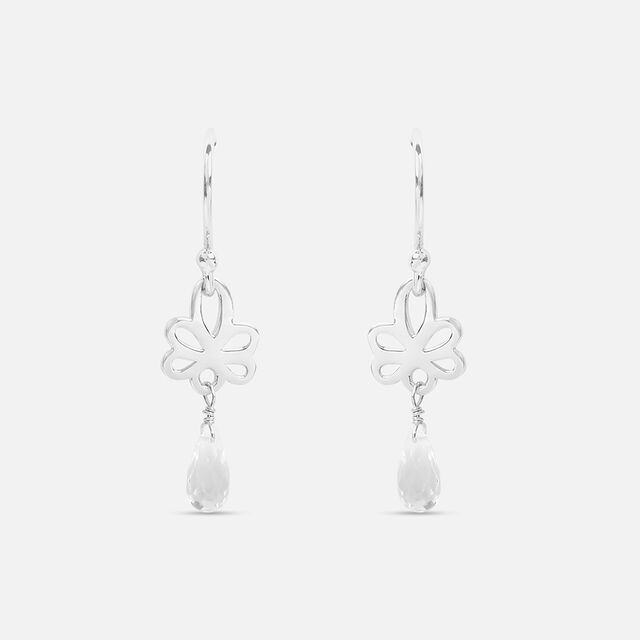 Crystal Glow Silver Hoop Earrings,,hi-res image number null