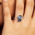 Electric Blue Silver Finger Ring,,hi-res view 2