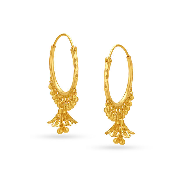 Elaborate Gold Hoops with Jhumka