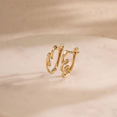 Playful Spiral Gold Hoop Earrings
