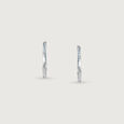 Dynamic Sparkling Silver Hoop Earrings,,hi-res view 5