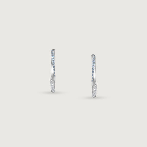 Dynamic Sparkling Silver Hoop Earrings
