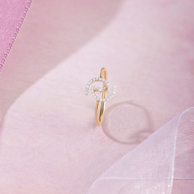 Infinite Sparkle Gold & Diamond Finger Ring,,hi-res image number null