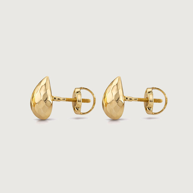 Facet Teardrop Gold Stud Earrings,,hi-res image number null