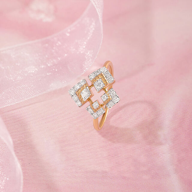 Lippan Reflection Gold & Diamond Finger Ring,,hi-res image number null