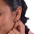 Lattice Cascade Gold & Diamond Stud Earrings,,hi-res view 2