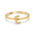 Letter E 14KT Yellow Gold Initial Ring,,hi-res view 4