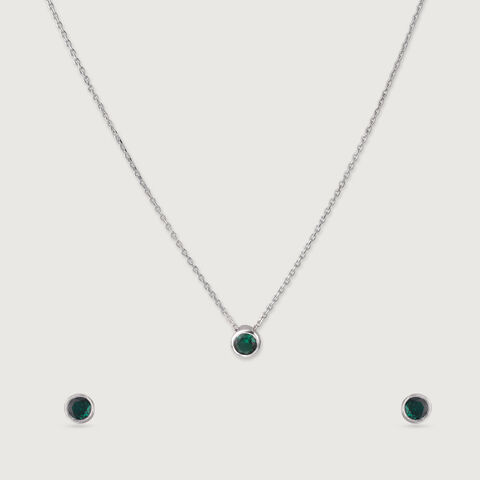 Chic Fresh Silver Earrings and Necklace Set