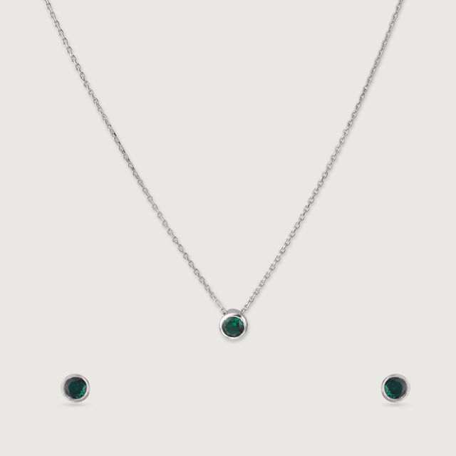 Chic Fresh Silver Earrings and Necklace Set,,hi-res image number null