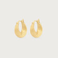 Ribbed Sculpt Gold Hoop Earrings,,hi-res view 4