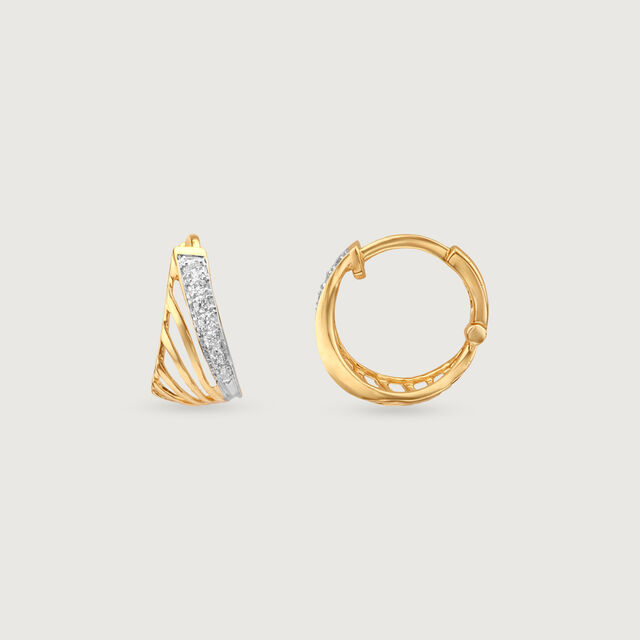 Luminous Arc Diamond Hoop Earrings,,hi-res image number null