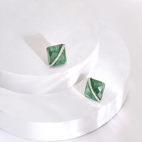 Royal Glow Quartz Stud Earrings